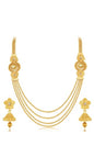 Gold-Polished Alloy Long Layered Golden Necklace Set - The Pari