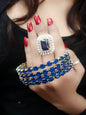 Gold-Polished Alloy American Diamond Bangles And Ring Set - The Pari