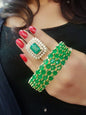 Gold-Polished Alloy American Diamond Bangles And Ring Set - The Pari