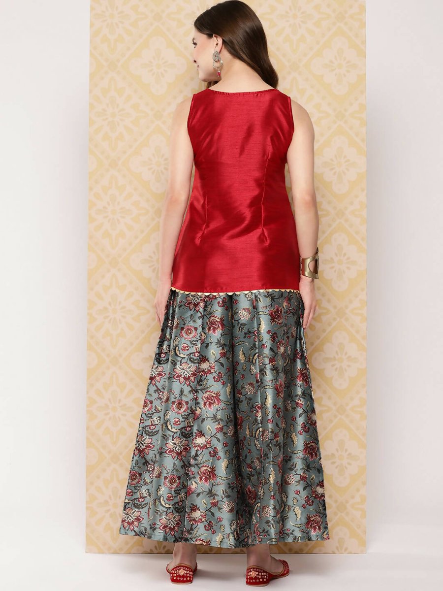 Ahalyaa Women's Traditional Wear Co-ods - Red
