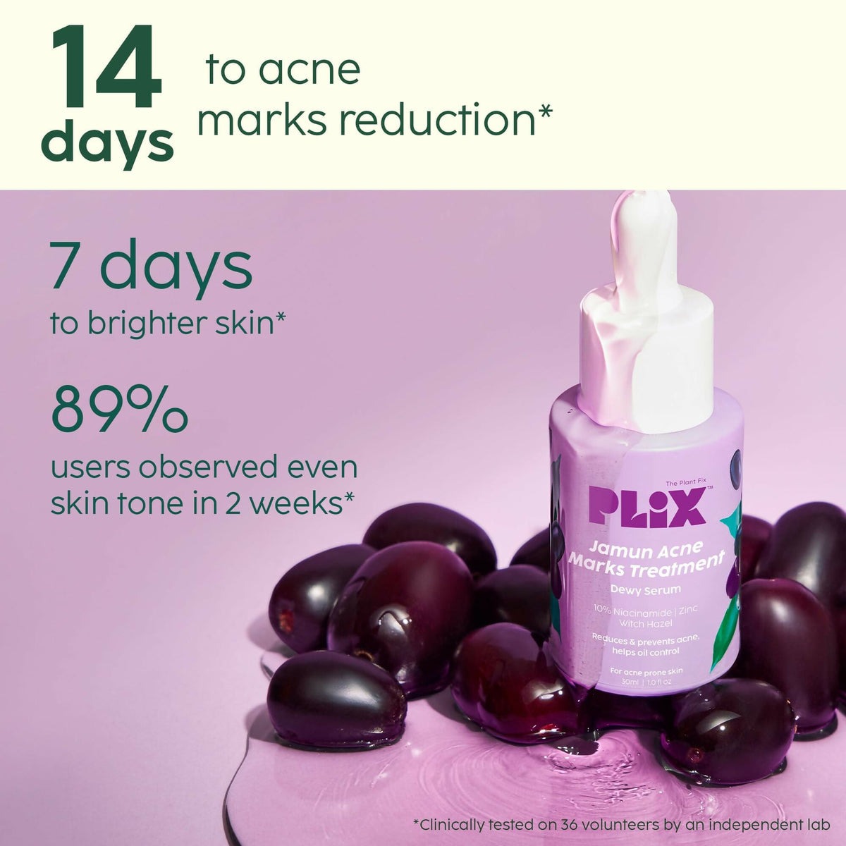 PLIX The Plant Fix 10% Niacinamide Face Serum For Acne Marks, Blemishes, Oil Control