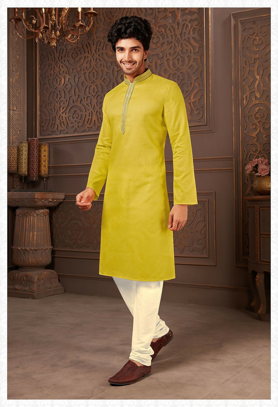 Joban Fashion Green Cotton Kurta Pyjama