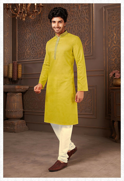Joban Fashion Green Cotton Kurta Pyjama