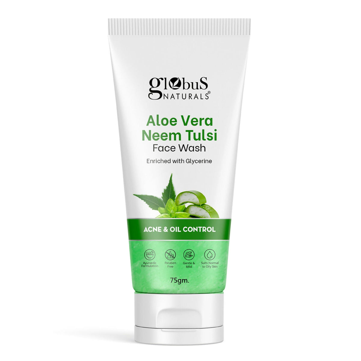 Globus Naturals Aloe vera Neem Tulsi Enriched With Glycerin & Oil Control Formula