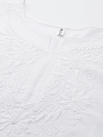 Yufta Embroidered Cotton Kurta