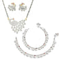 AanyaCentric Gold-Polished Mangalsutra Pendant Earring Set & Silver Plated Anklet