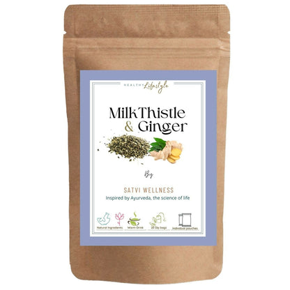 Satvi Wellness Milk Thistle Ginger Tea | Blend of Milk Thistle Ginger Tea Bags | Herbal Tea