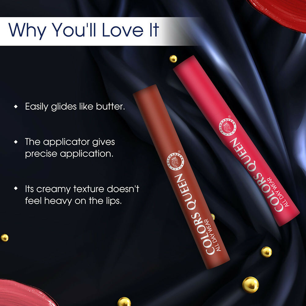 Colors Queen All Day Wear Liquid Lipstick - Retro Red