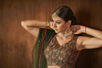 Wedding Designer Multi Georgette Lehenga Choli - Anbazaar