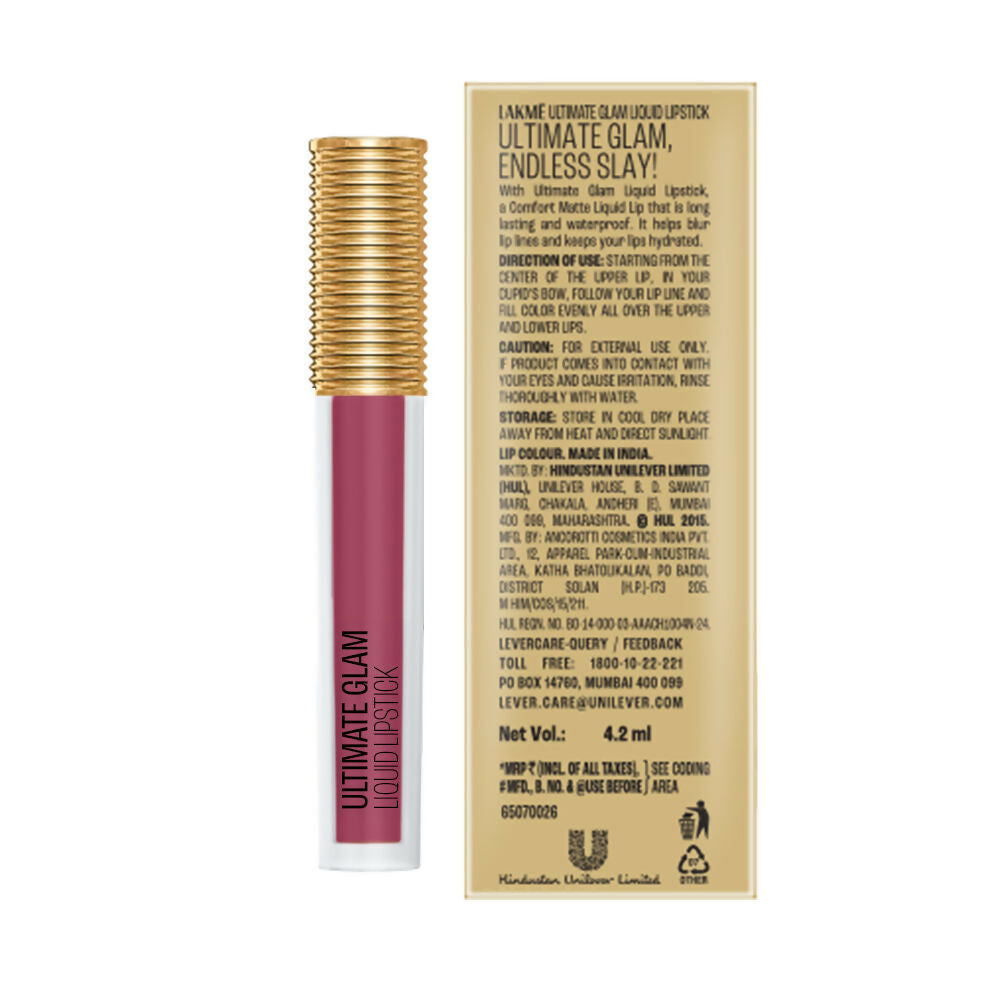 Lakme Ultimate Glam Matte Liquid Lipstick - Nude Hue
