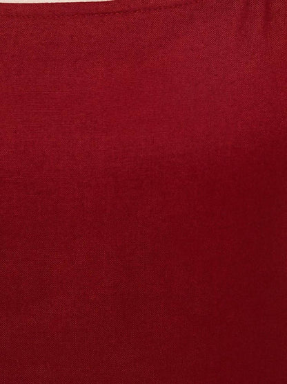 Indya Women Maroon Solid Straight Kurta