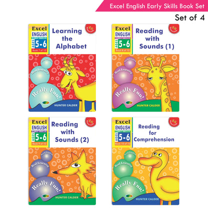 Excel English Early Skills Ages 5 - 6 Year Senior kg Books For Kids| Set of 4| Learn English Alphabet | Reading Sounds