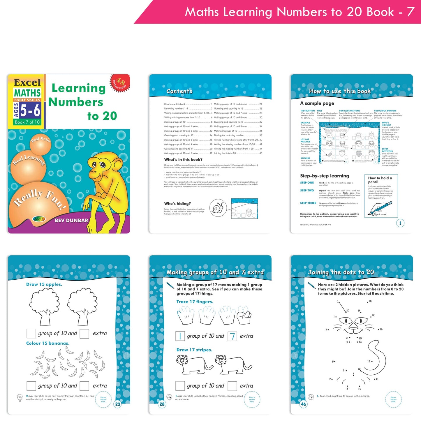 Excel Early Skills English & Maths Books Set of 19| Ages 3-6 Years| Learning Alphabet, Numbers, Patterns etc.