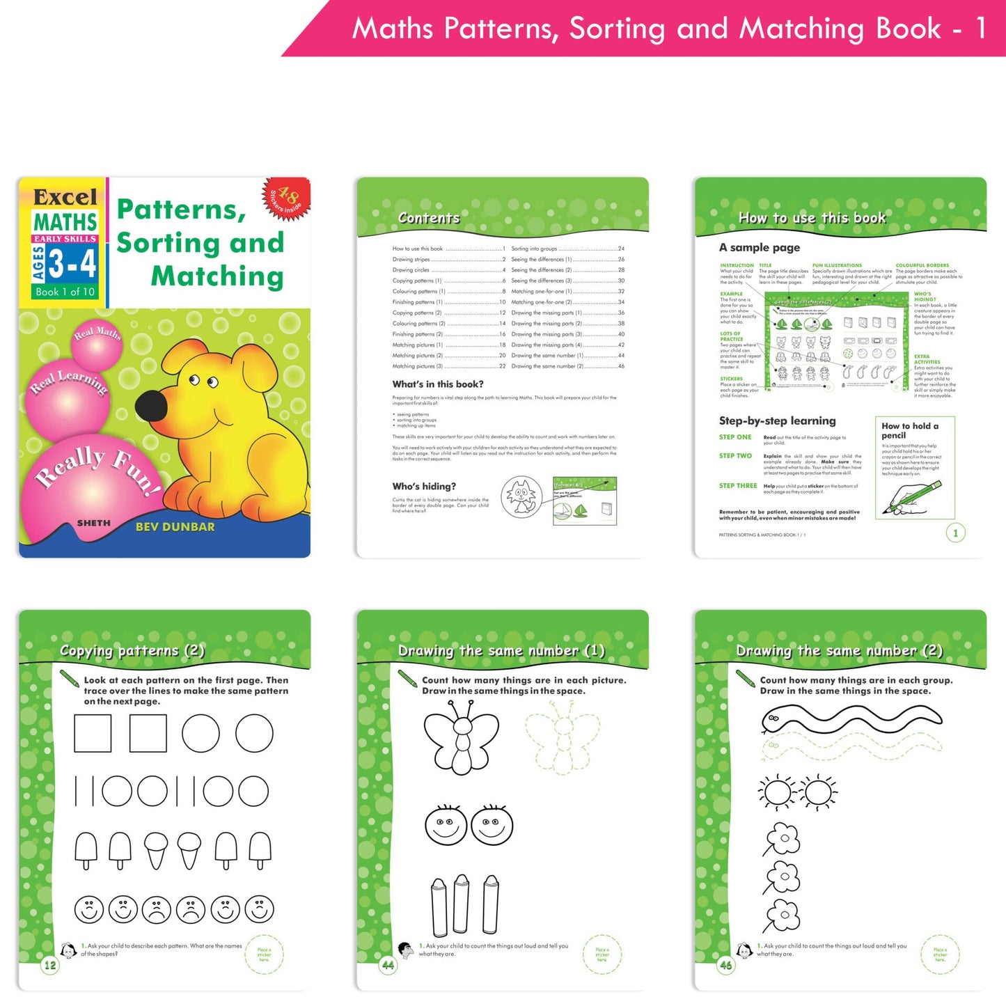 Excel Maths Early Skills Ages 3 - 4 Years (Set of 3) | Mathematics Book for Kids Nursery | Maths Combo Book Set
