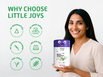 Little Joys Biotin Hair Gummies Strawberry Flavor For Moms