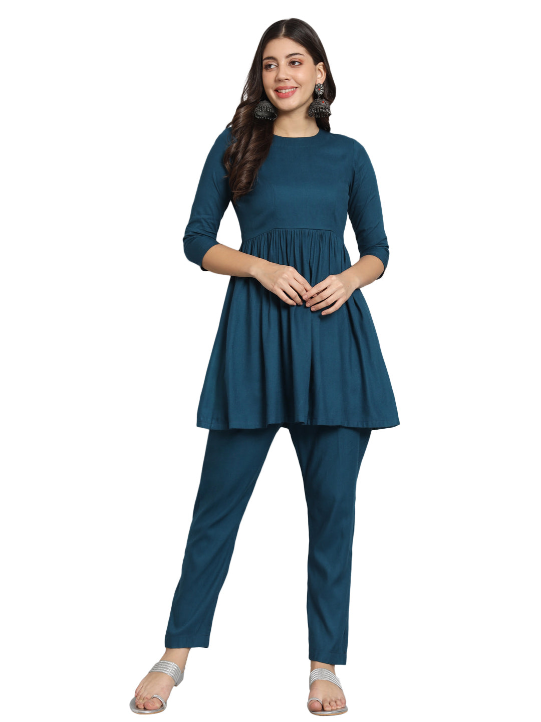 Fab Fashion Peacock Blue Co-Ord Set