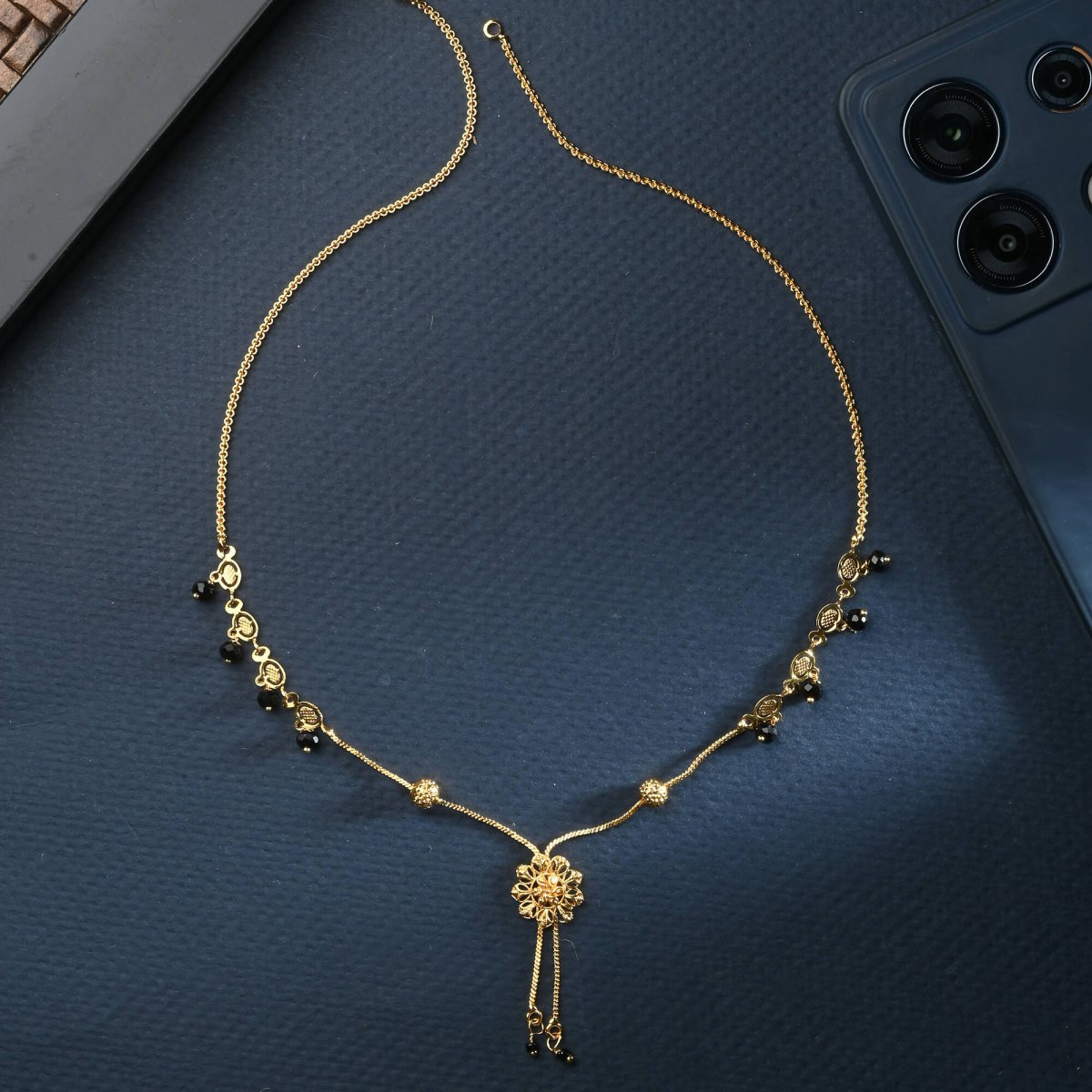AanyaCentric Gold-Polished Mangalsutra & Ring Set