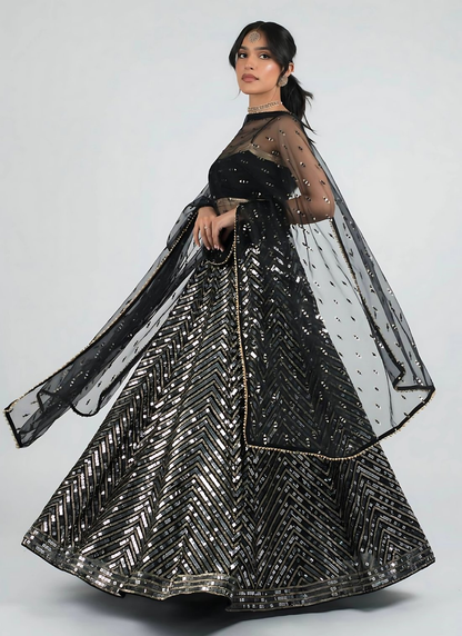 Lehenga Mart Designer Wedding Lehenga Choli For Women - Black