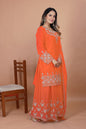 Lehenga Mart Premium Readymade Top Sharara With Dupatta Set For Women-Orange