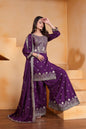 Lehenga Mart Premium Readymade Top Sharara With Dupatta Set For Women-Purple