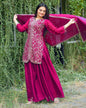 Lehenga Mart Designer Sharara Suit For Women or Girls - Pink