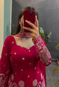 Lehenga Mart Designer Sharara Suit For Women or Girls - Maroon