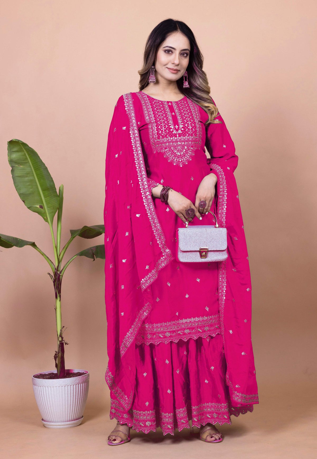 Lehenga Mart Designer Sharara Suit for women - Pink