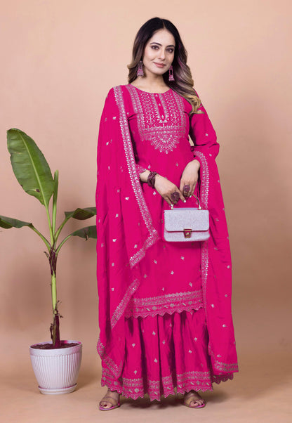 Lehenga Mart Designer Sharara Suit for women - Pink