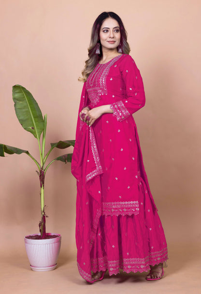 Lehenga Mart Designer Sharara Suit for women - Pink