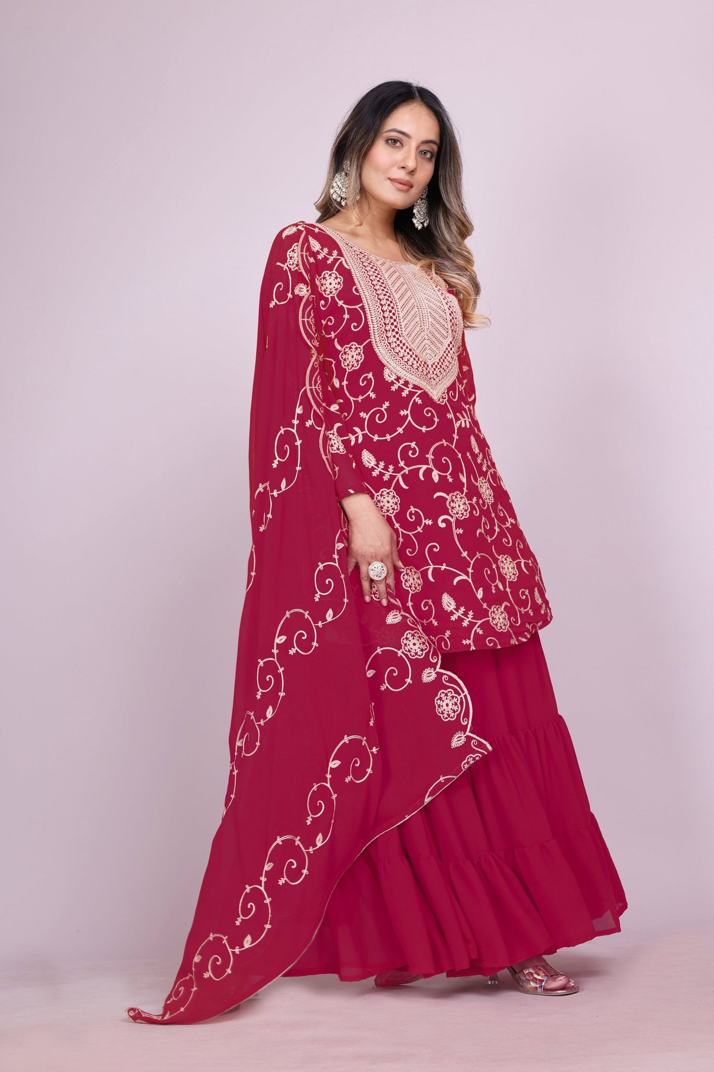 Lehenga Mart Designer Sharara Suit for women - Pink