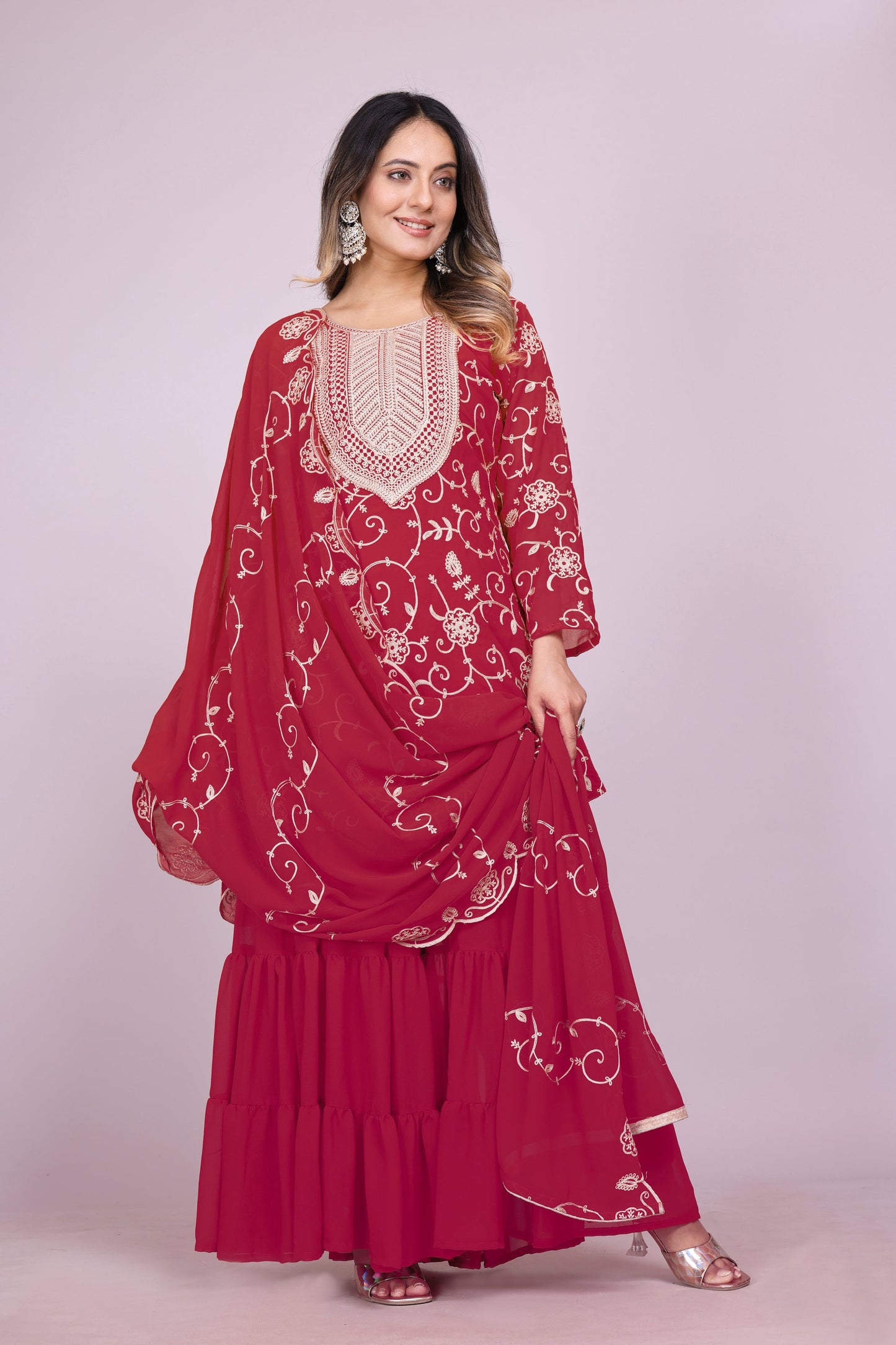Lehenga Mart Designer Sharara Suit for women - Pink