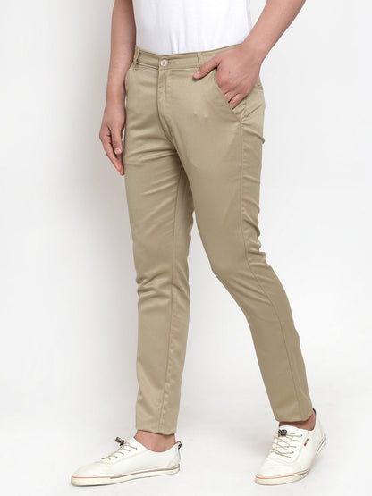 Jainish Men Beige Slim Fit Formal Trousers ( FGP 253Beigexxx )