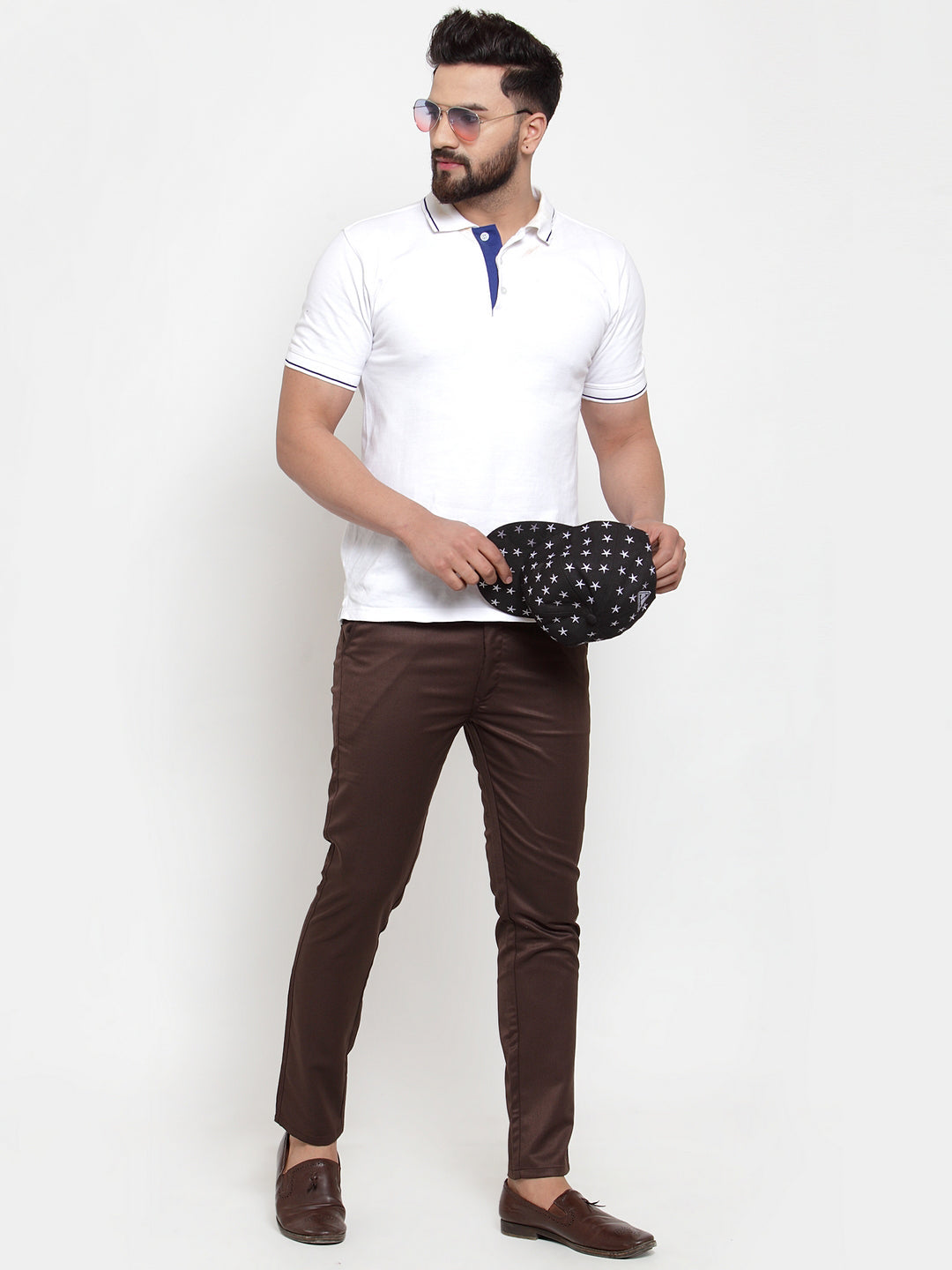 Jainish Men's Brown Solid Formal Trousers ( FGP 253Coffee )