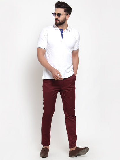 Jainish Men's Maroon Solid Formal Trousers ( FGP 253Maroon )