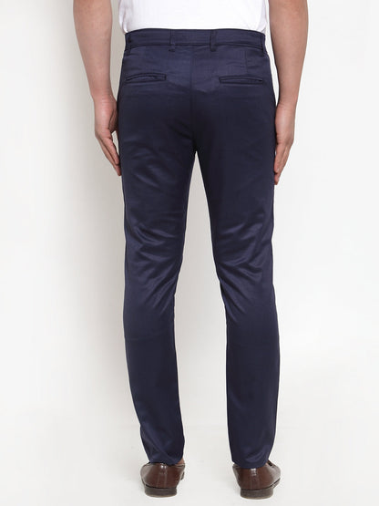 Jainish Men's Navy Solid Formal Trousers ( FGP 253Navy )