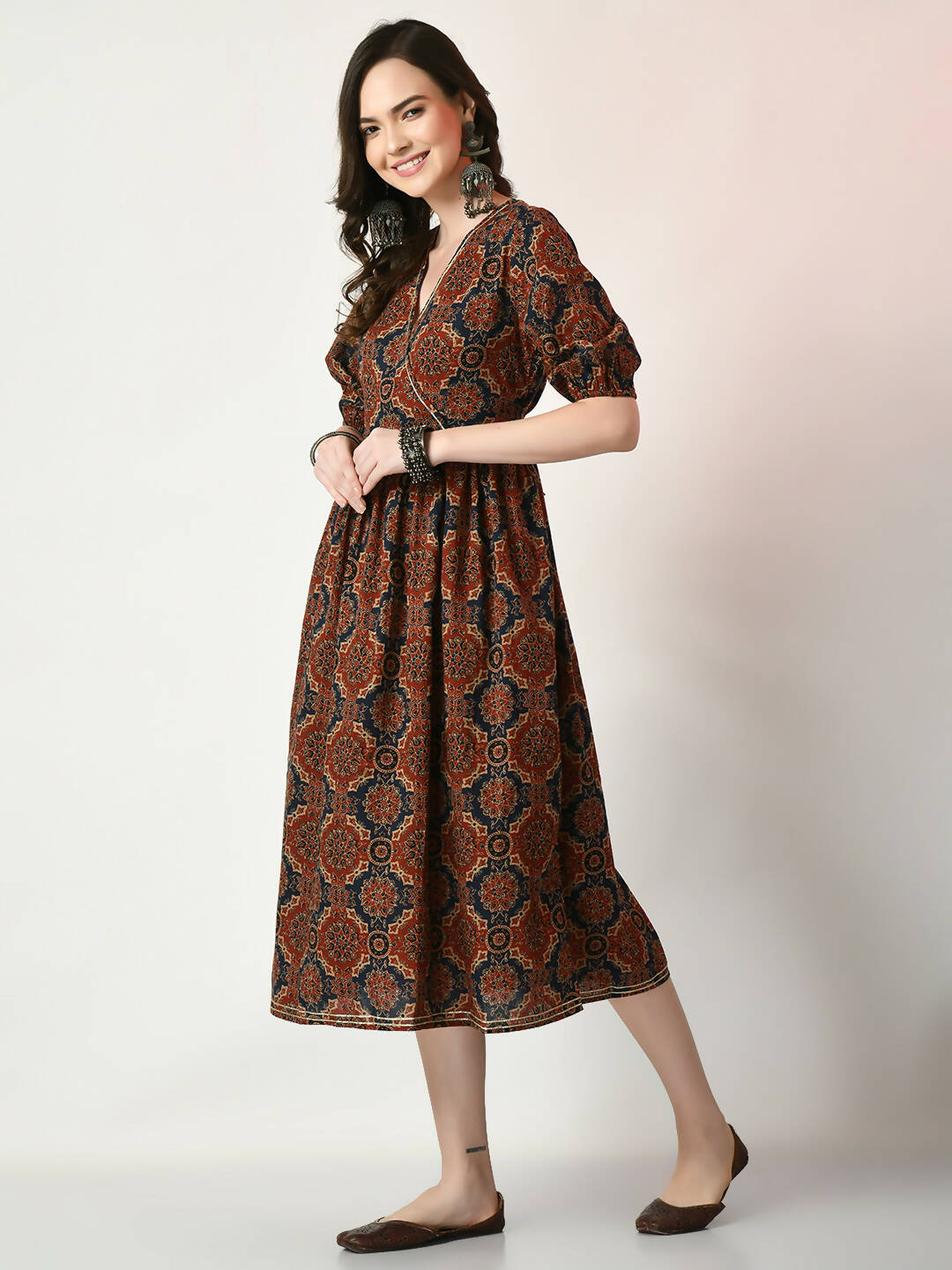 Myshka Women's Multi Empire Printed Dress