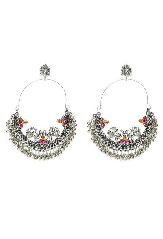 Mominos Fashion Johar Kamal Peacock Design Chandbali Earrings