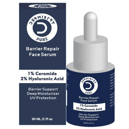 Dermistry Pure 1% Ceramide 2% Hyaluronic Acid Sensitive & Dry Skin Moisturizer Barrier Repair Serum