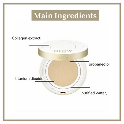 Missha Glow Cushion Light No.21P Fair SPF 37 PA+++