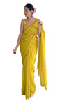 Vamika Embroidery Mustard Georgette Bollywood Saree