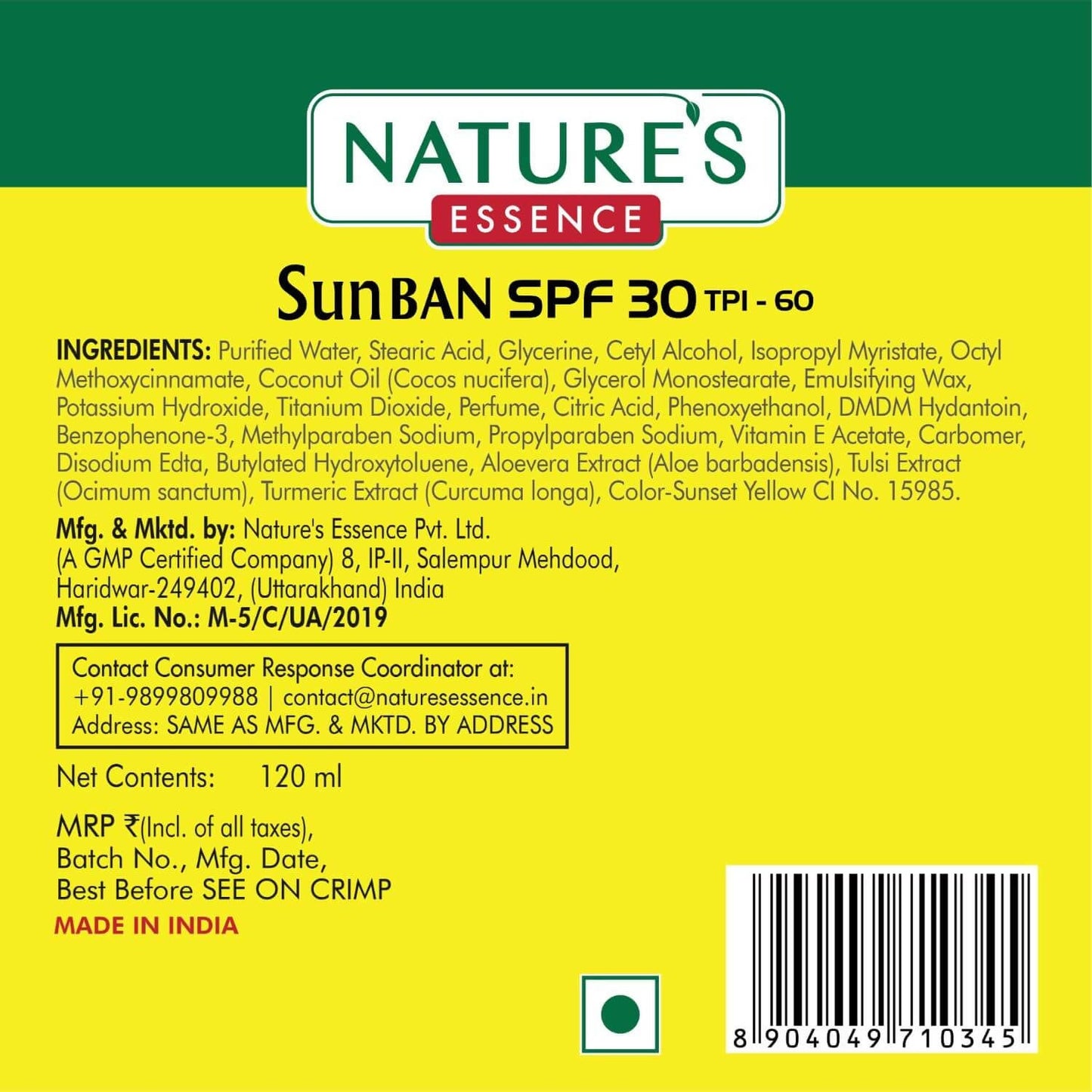 Nature?? Essence SunBan SPF 30 Sunscreen Lotion