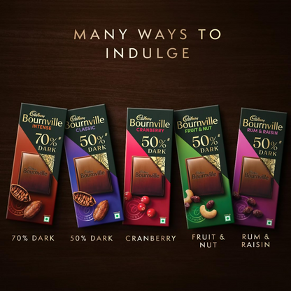Cadbury Bournville Fruit And Nut Dark Chocolate Bar