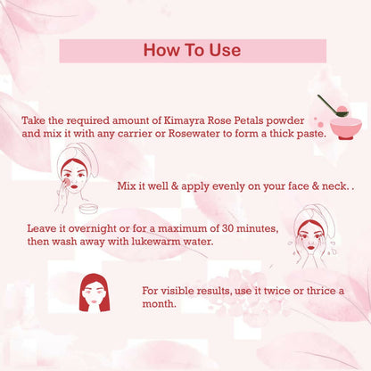 Kimayra Rose Petals Powder For YouthFul Skin & Glowing Skin Care