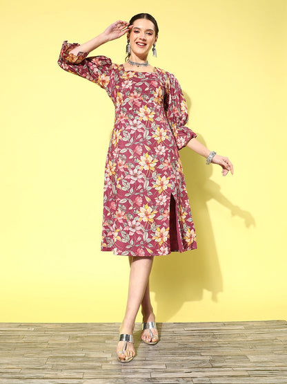 Yufta Floral Cotton Midi Dress