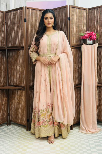 Party wear  long dress with Plazzo phant