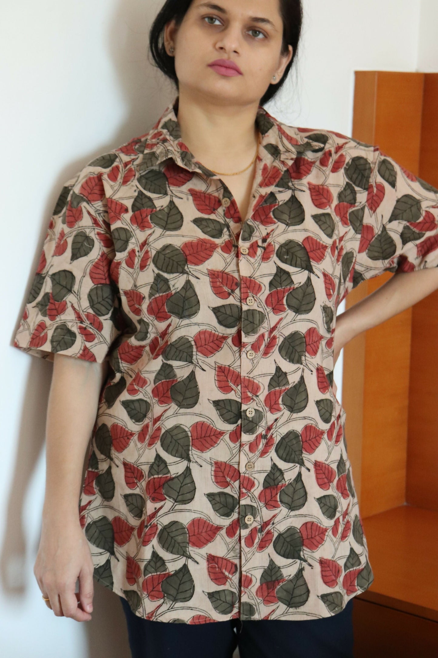Earthyweaves Brown Kalamkari Cotton Shirt for Men & Women