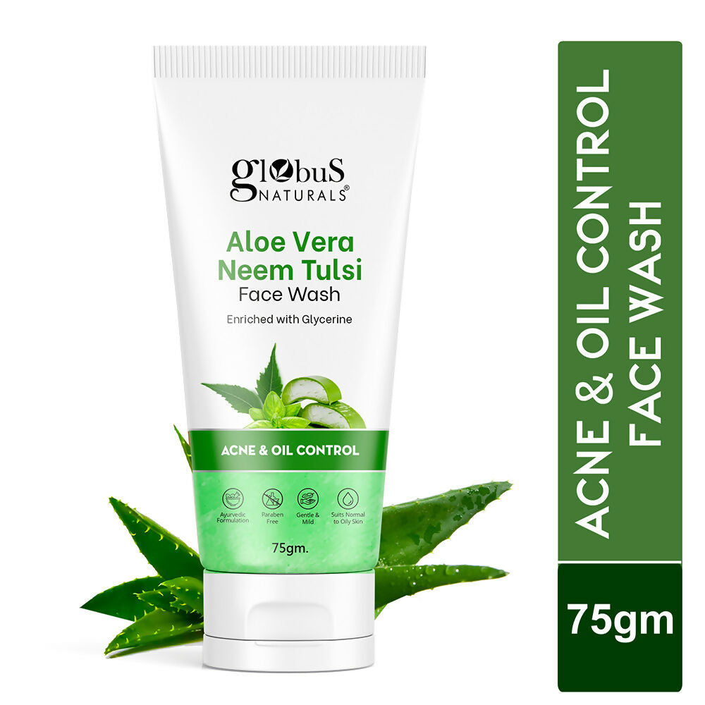 Globus Naturals Aloe vera Neem Tulsi Enriched With Glycerin & Oil Control Formula