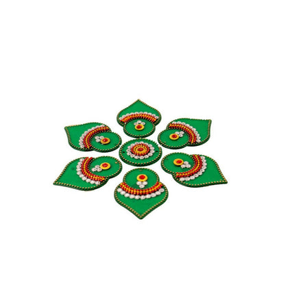 Kundan HandiKrafts Designer Double Layered Rangoli Green (Baby)