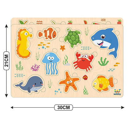 Webby Wooden Educational Puzzle for Preschool Kids- Set of 6