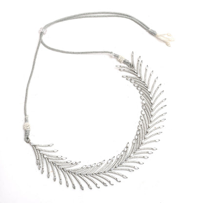 Mominos Fashion Johar Kamal Silver-Plated American Diamond White Choker Set